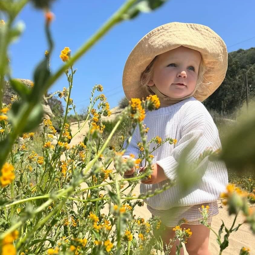 Baby Wide Brim Sun Hat, Tan Hat, Outdoor Toddler Hat, Beach Hat for Kids, Baby Summer Hat, Infant Sun Protection, Neutral Baby Shower Gift