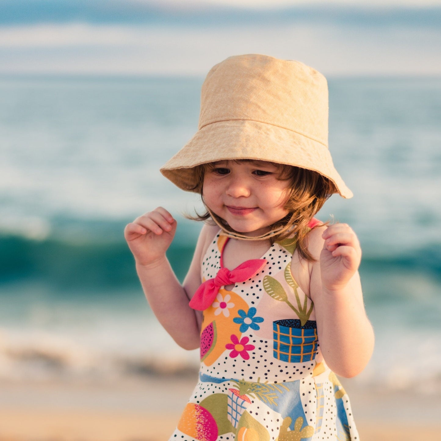 Bucket Sun Hat for Toddlers, Hat for Boys, Kids Summer Hat, Sun Protection, Beach Accessories, Gender Neutral Baby Gift, Linen Fabric Hat
