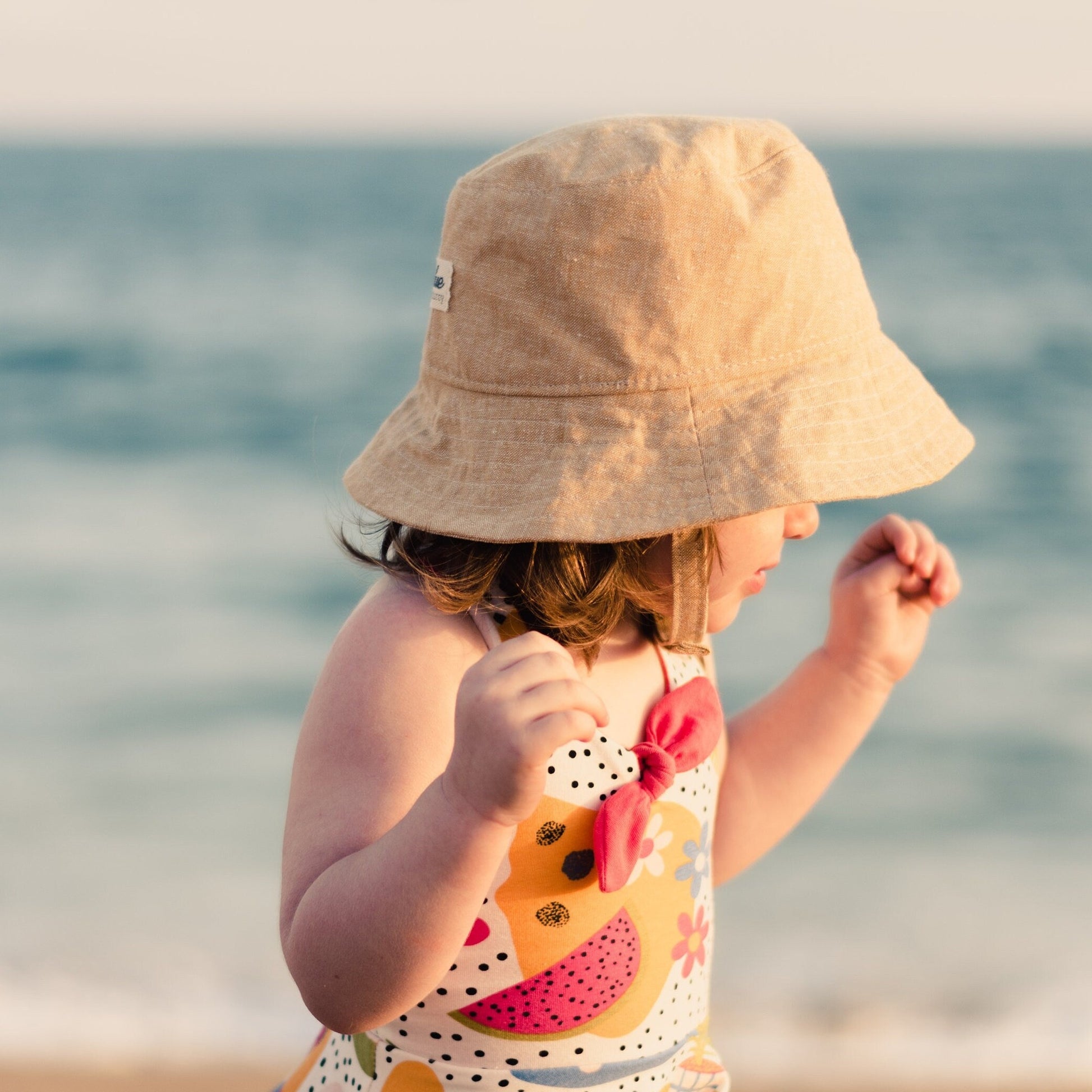 Bucket Sun Hat for Toddlers, Hat for Boys, Kids Summer Hat, Sun Protection, Beach Accessories, Gender Neutral Baby Gift, Linen Fabric Hat