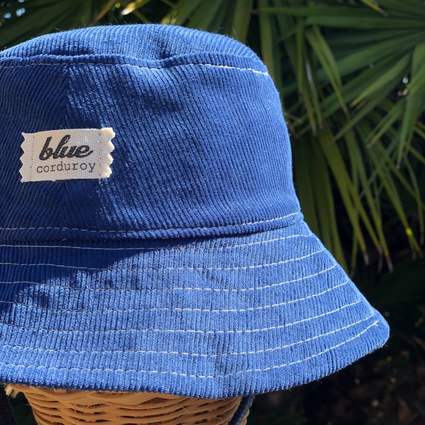 Blue Corduroy Bucket Hat, Baby Sun Hat, Toddler Brim Hat, Newborn Summer Gift, Kid Beach Accessory, Baby Sun Protection, Blue Baby Cap