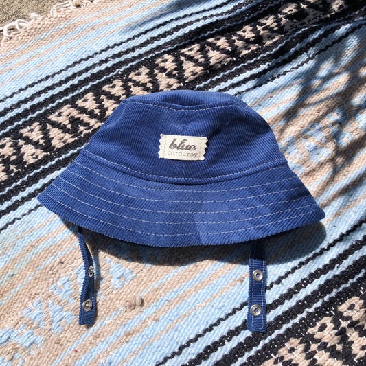 Blue Corduroy Bucket Hat, Baby Sun Hat, Toddler Brim Hat, Newborn Summer Gift, Kid Beach Accessory, Baby Sun Protection, Blue Baby Cap
