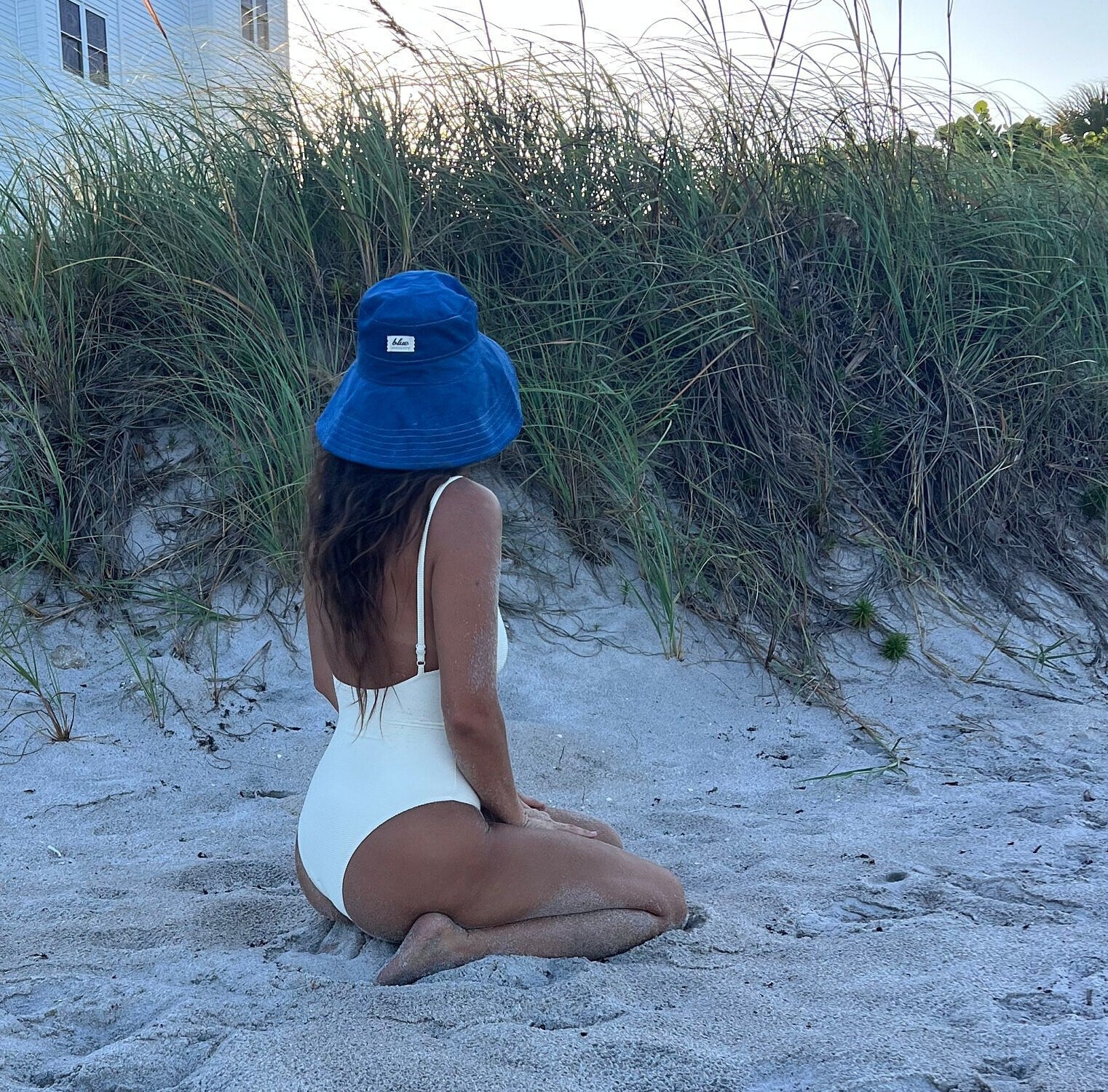 Wide Brim Beach Hat, Corduroy Bucket Hat, Blue Hat, Gift for Gardener, Winter Vacation Accessory, Foldable Sun Hat, Gift for Mom
