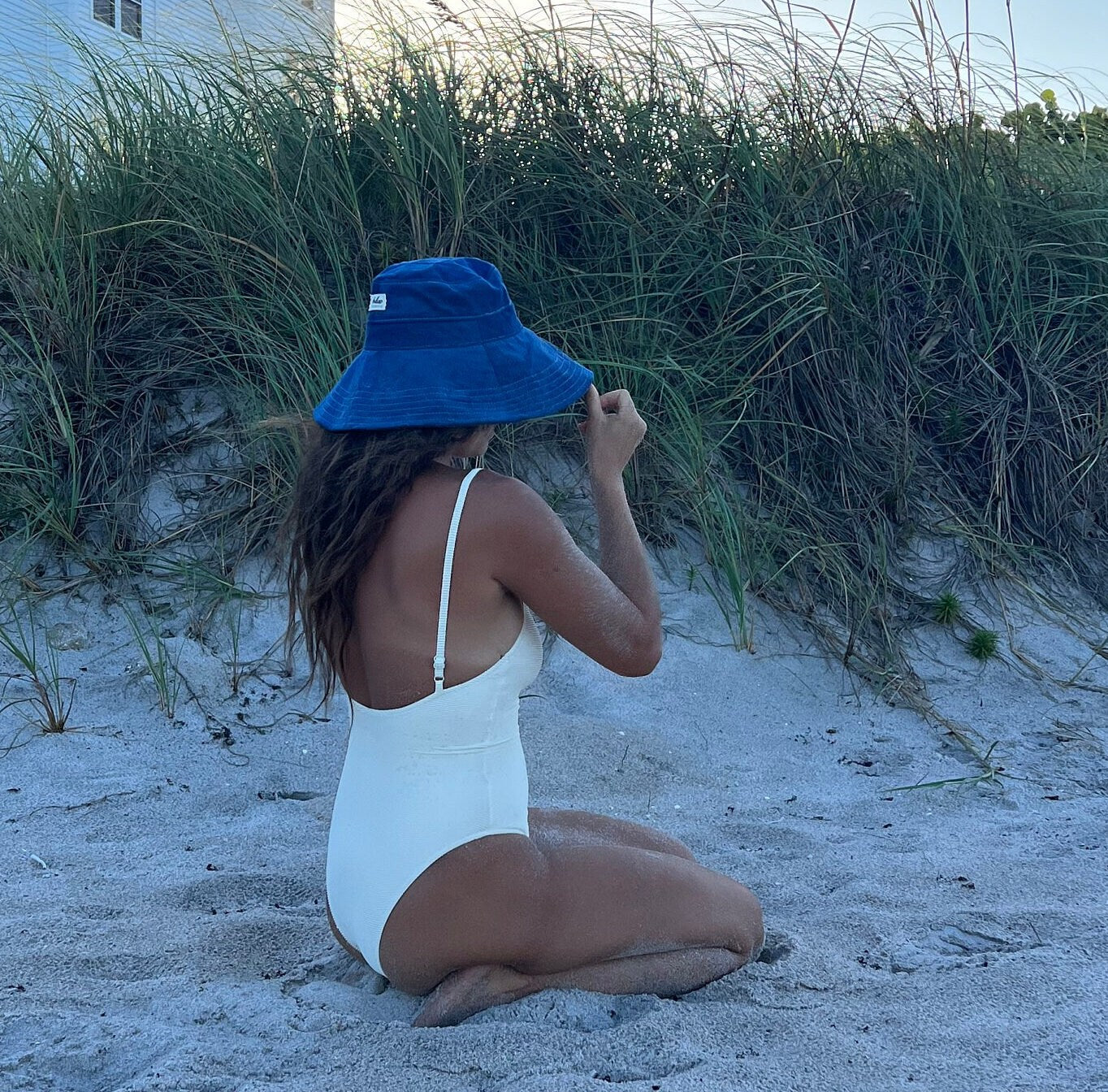 Wide Brim Beach Hat, Corduroy Bucket Hat, Blue Hat, Gift for Gardener, Winter Vacation Accessory, Foldable Sun Hat, Gift for Mom