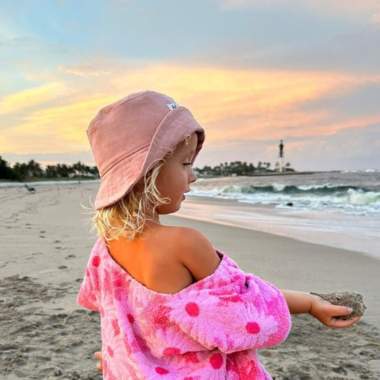 Baby Sun Hat, Corduroy Bucket Hat, Toddler Brim Hat, Pink Newborn Summer Gift, Girl Beach Accessory, Baby Sun Protection, Blush Pink Baby