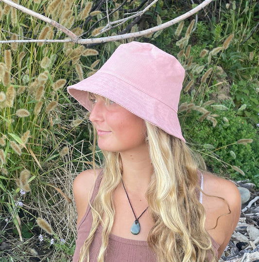 Pink Corduroy Bucket Hat, Pink Hat, Fall Winter Bucket Hat, Beach Sun Hat, Fall Accessories Women, Gift for Teen Girl, Handmade in USA