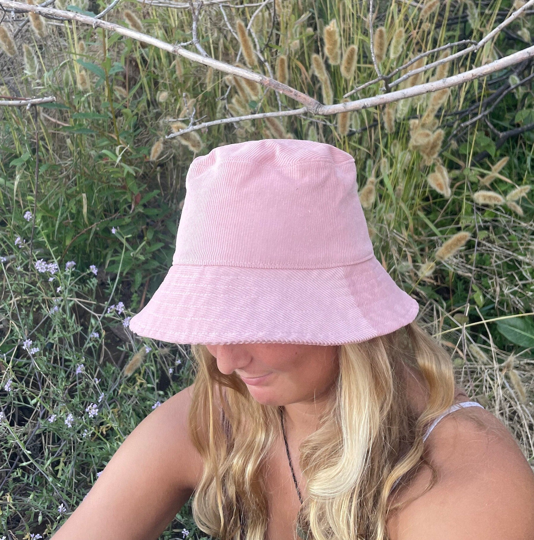 Pink Corduroy Bucket Hat, Pink Hat, Fall Winter Bucket Hat, Beach Sun Hat, Fall Accessories Women, Gift for Teen Girl, Handmade in USA