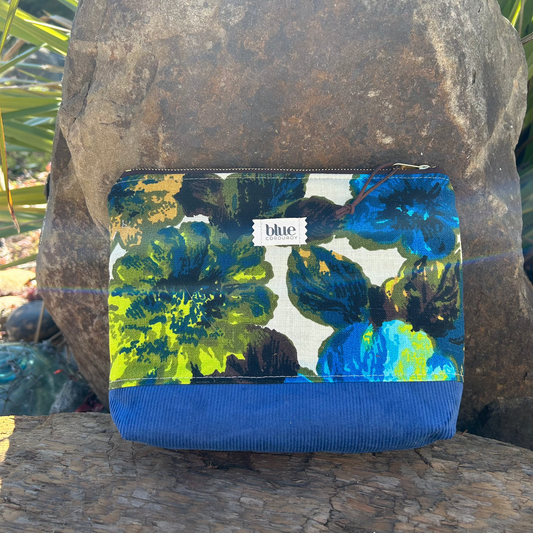 Zipper Pouch - Vintage Blue Floral