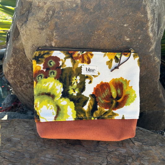 Zipper Pouch - Vintage Rust Floral