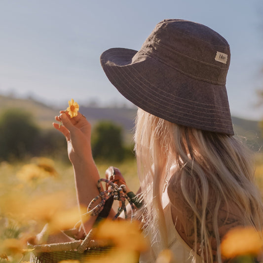 Linen Wide Brim Sun Hat - Espresso