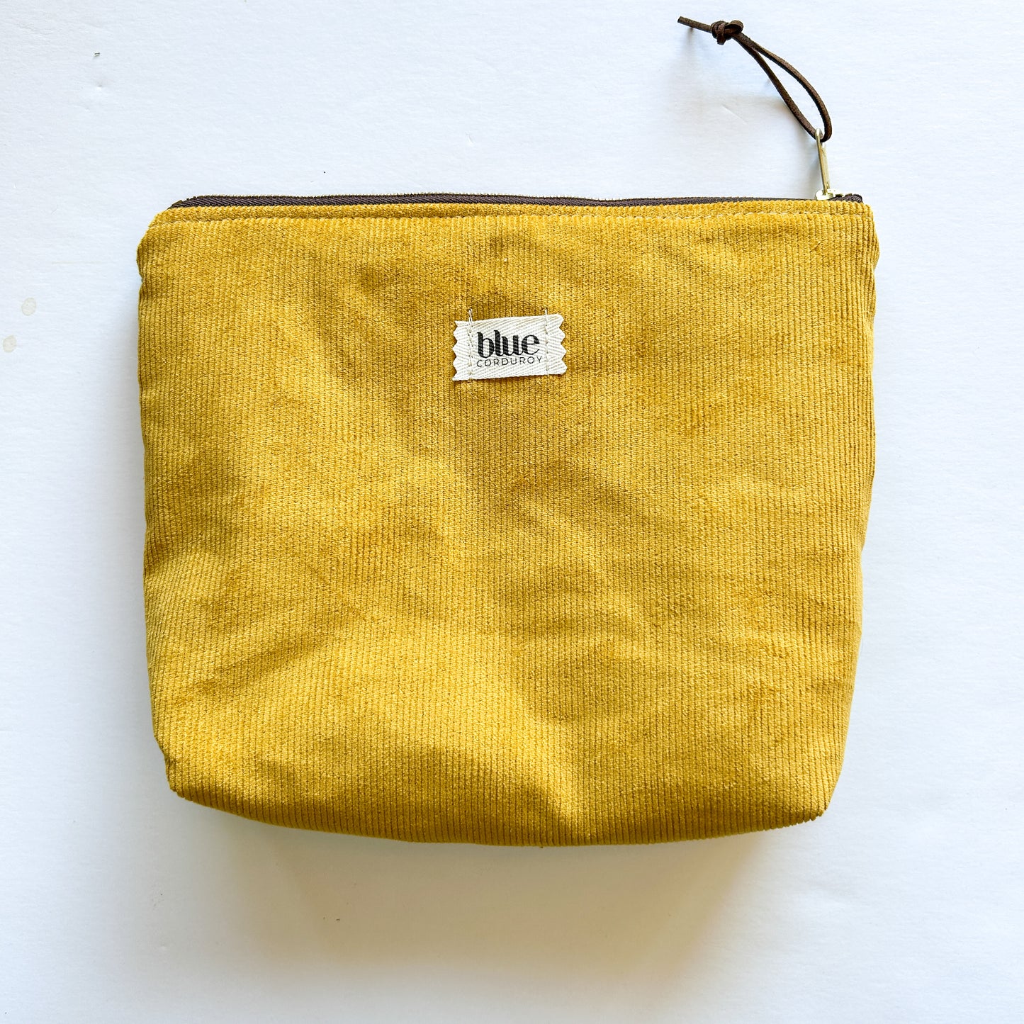 Zipper Pouch - Western Stripes and Mustard Corduroy Back