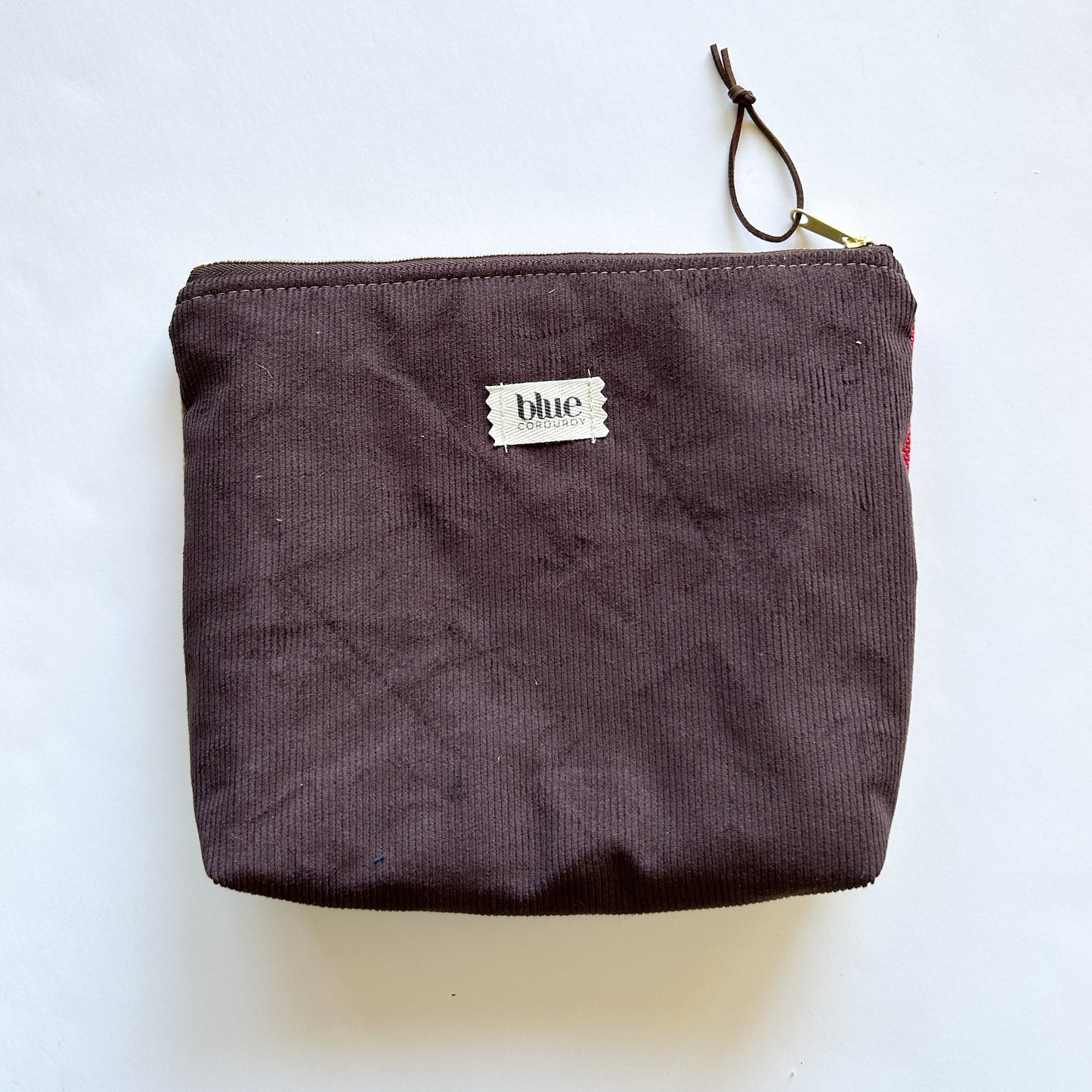 Zipper Pouch - Western Stripe with Chocolate Corduroy Back