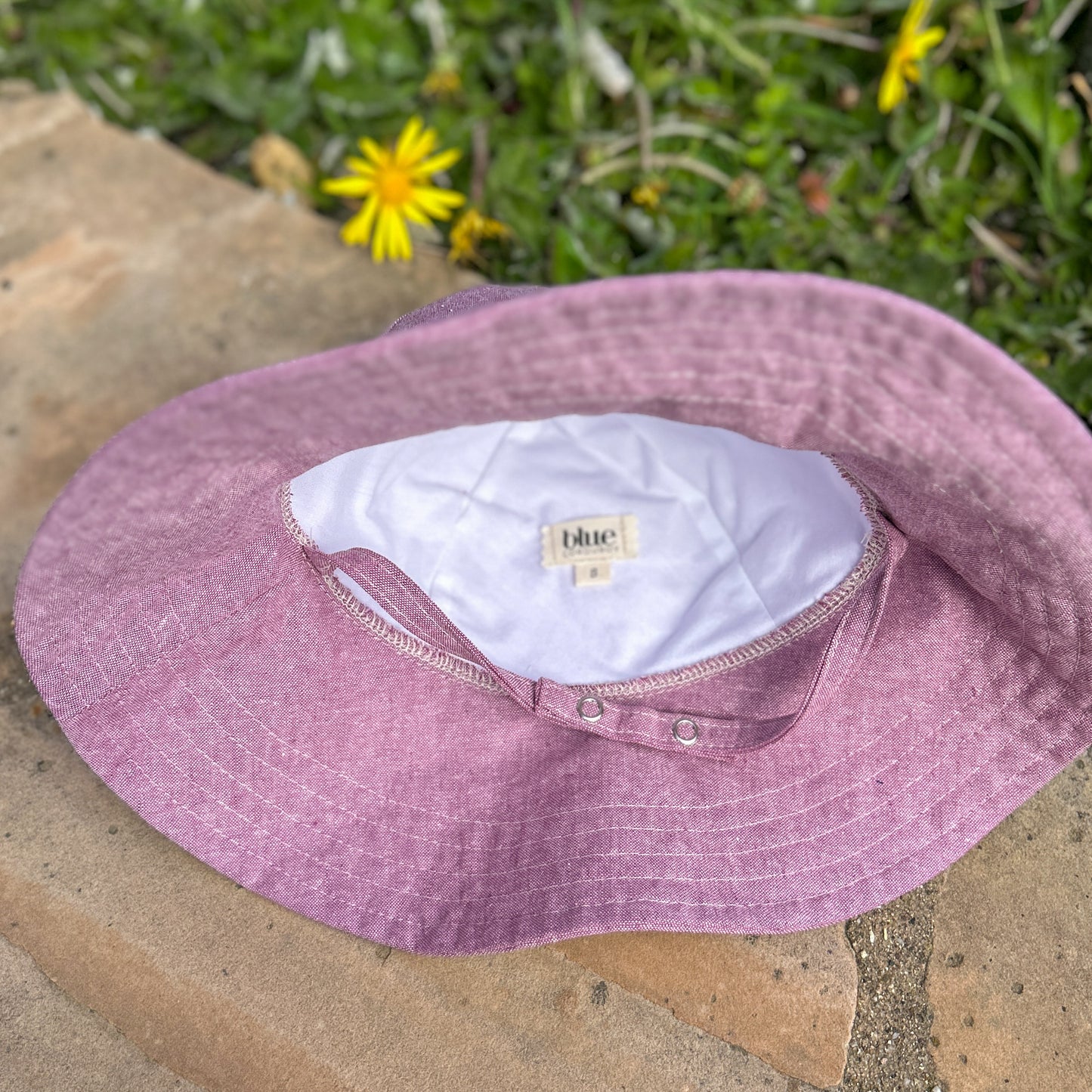 Baby Wide Brim Linen Sun Hat - Mauve Pink