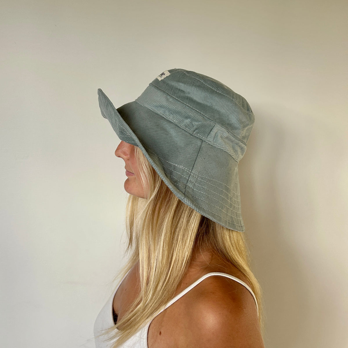 Corduroy Wide Brim Sun Hat - Dusty Blue