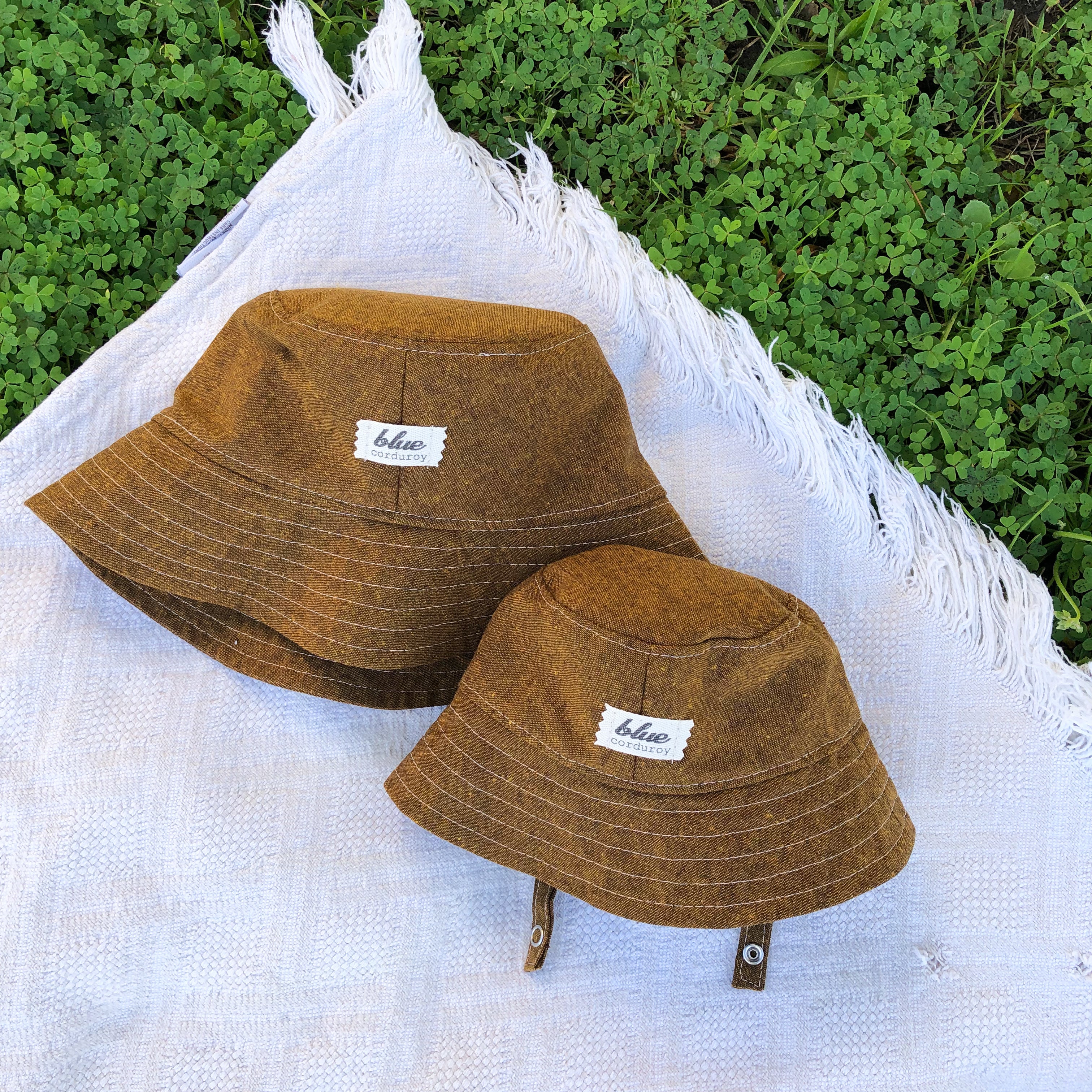 Matching Mommy and Baby Linen Bucket Hat Set Spice