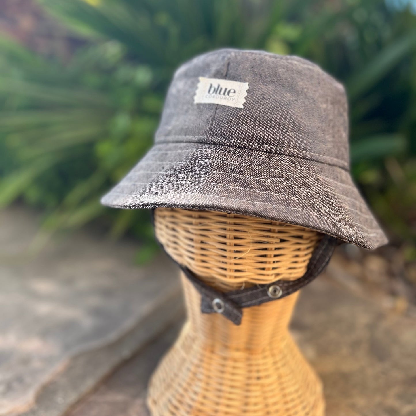 Baby Linen Bucket Hat - Espresso
