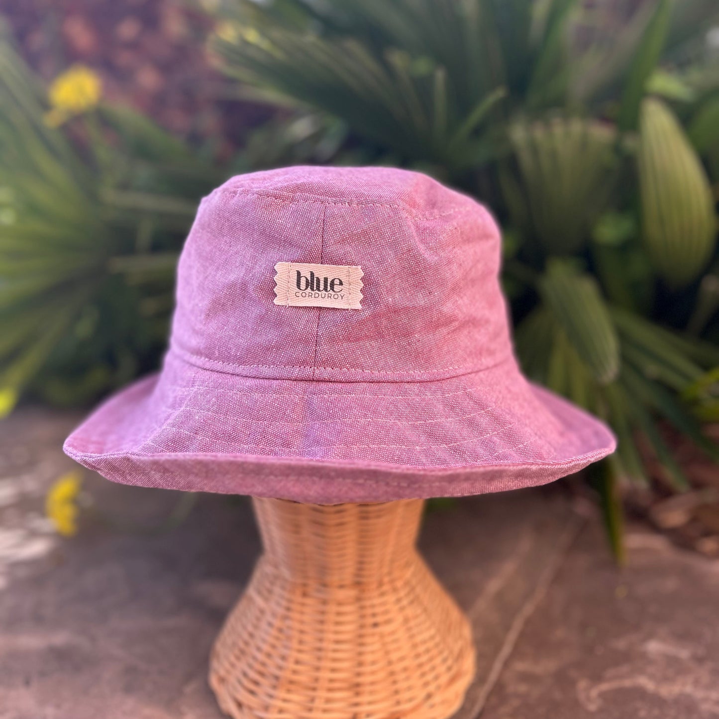 Linen Medium Brim Bucket Hat - Mauve