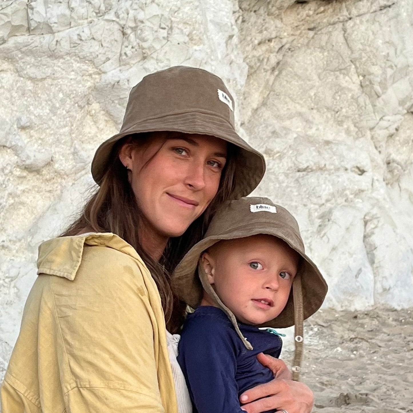 Matching Mommy and Baby Corduroy Bucket Hat Set - Khaki