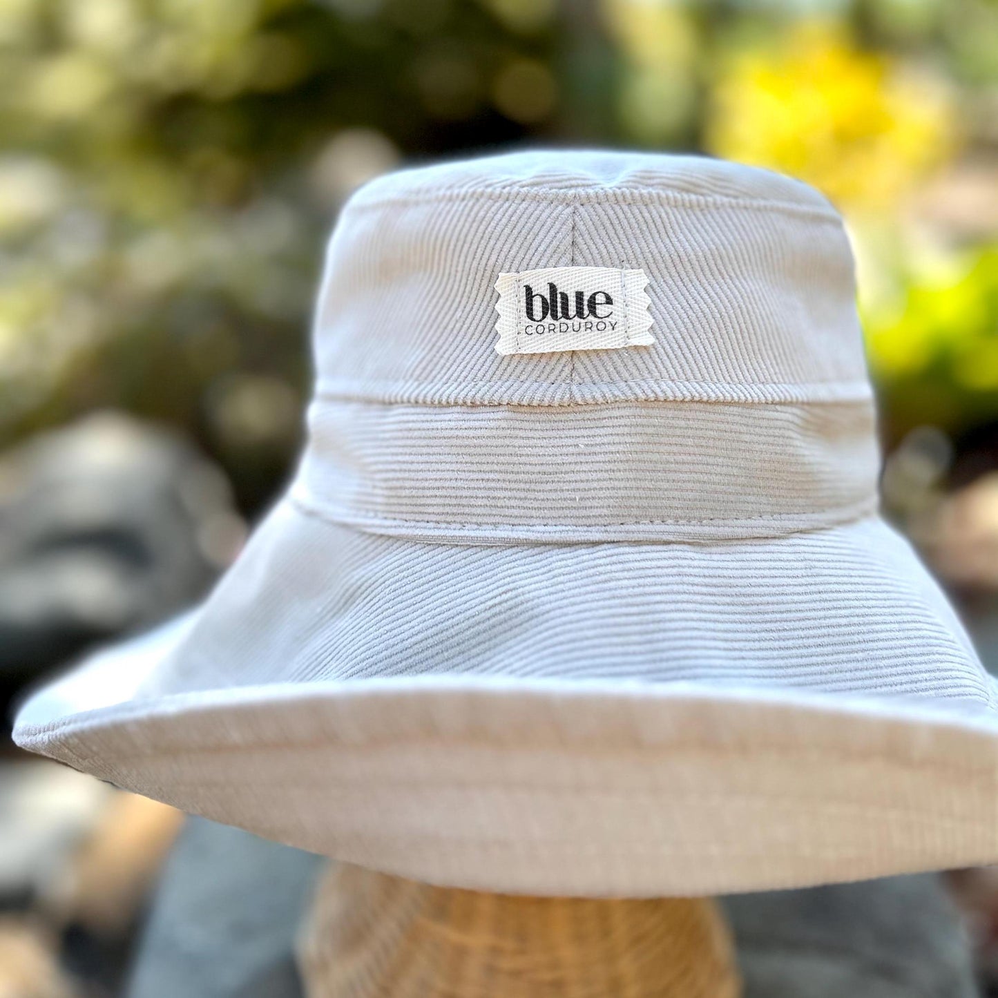 Wide Brim Corduroy Sun Hat - Stone