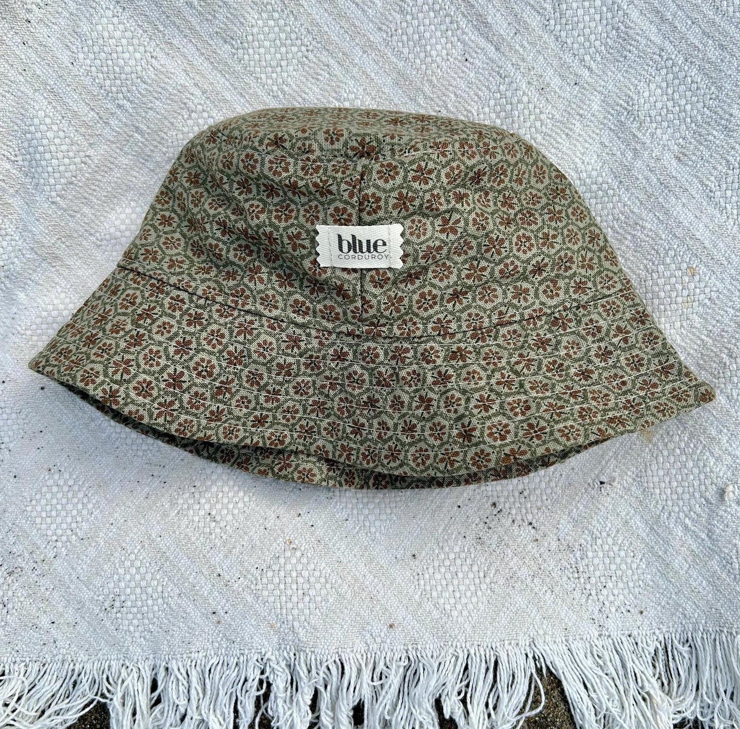 Cotton Bucket Hat - Sage Floral