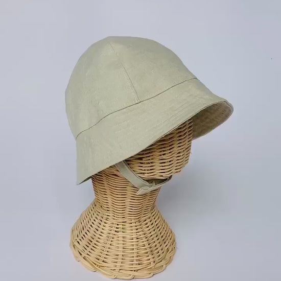 Neutral Linen Beach Sun Hat for Babies, Toddlers, and Kids