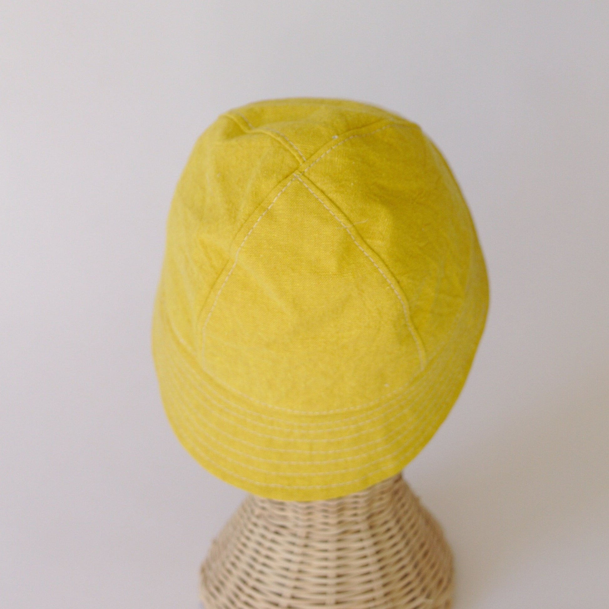 Yellow Baby Sun Hat, Toddler Boy Hat, Infant Sun Protection, Summer Beach Hat, Gender Neutral Baby Shower Gift, Linen Baby Bucket Hat