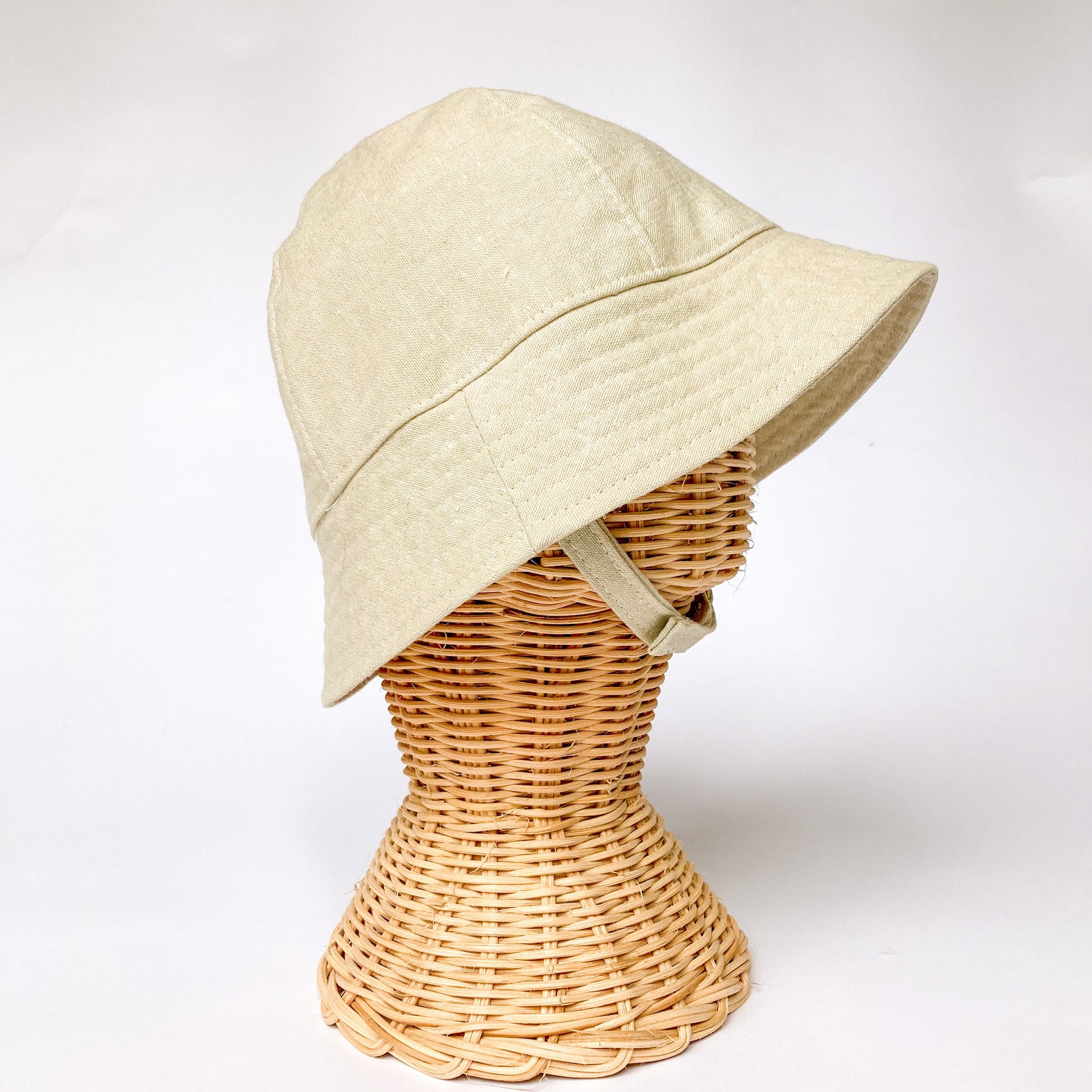 Neutral Linen Beach Sun Hat for Babies, Toddlers, and Kids