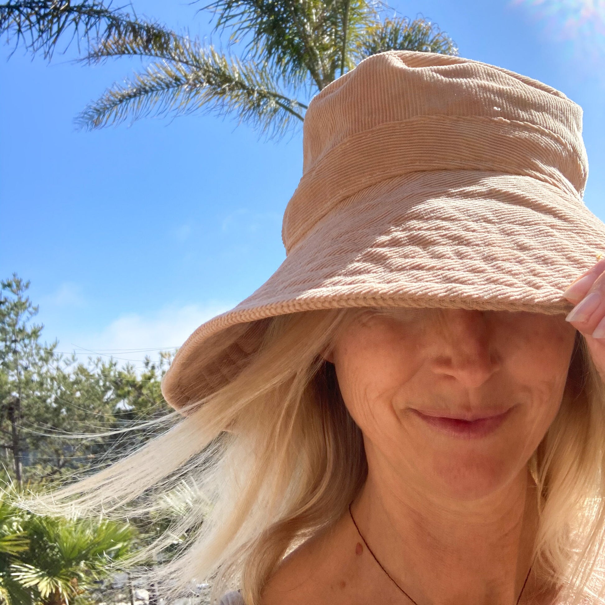 Cotton Summer Hat, Brown Bucket Hat, Corduroy Hat, Boho Beach Hat, Wide Brim Sun Hat, Foldable Hat, Beach Style Gift for Her, Womans Sun Hat