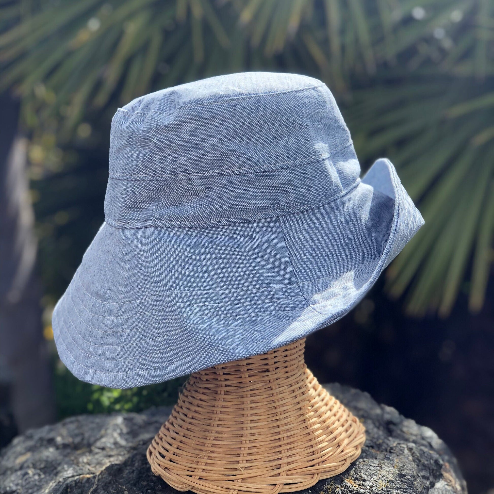 Blue Womens Sun Hat, Wide Brim Beach Hat, Packable Beach Hat, Trending Hats, Summer Accessory, Beach Vacation Essential, Gift for Beach Girl